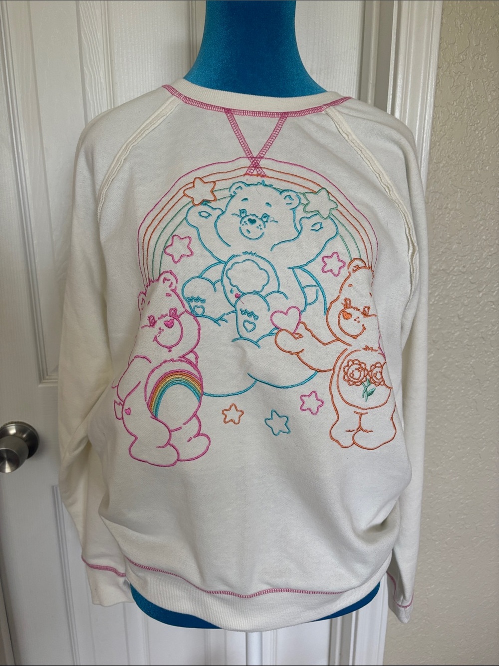 Care Bears Sweatshirt with Rainbow Stitching